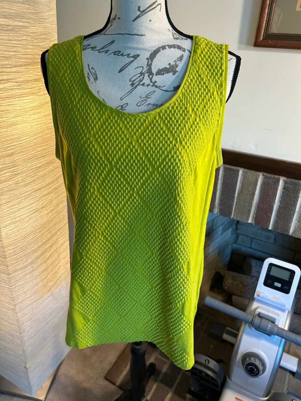 Coldwater Creek Lime Green Textured Knit Tank